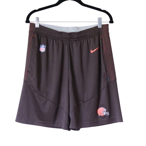 Men's Nike Dri Fit Cleveland Browns Athletic Shorts Brown Small NFL - Picture 1 of 6